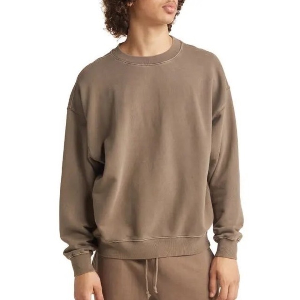 Elwood Core Oversize Crewneck Sweatshirt Mens M VTG Brown Organic Cotton Urban